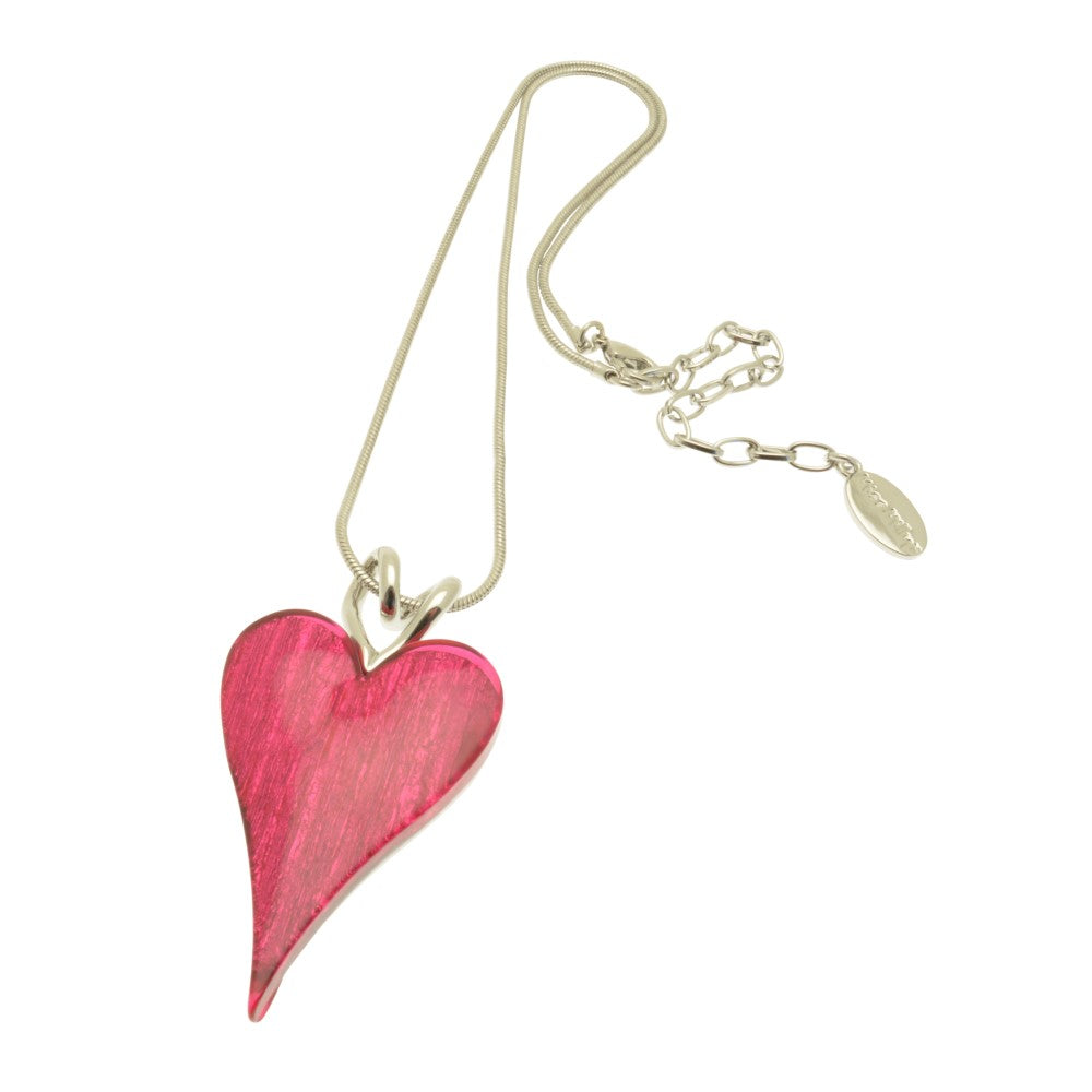 Miss Milly Pink Resin Heart Necklace