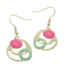 Load image into Gallery viewer, Miss Milly Pink &amp; Green Orbit Earrings
