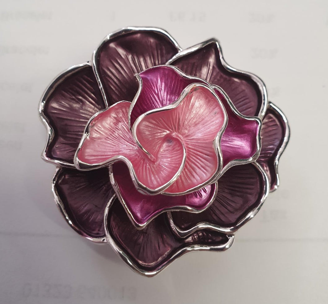 Miss Milly Purple Frilly Rose Magnetic Brooch