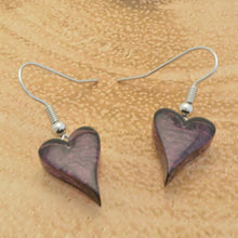 Load image into Gallery viewer, Miss Milly Purple Resin Heart Earrings
