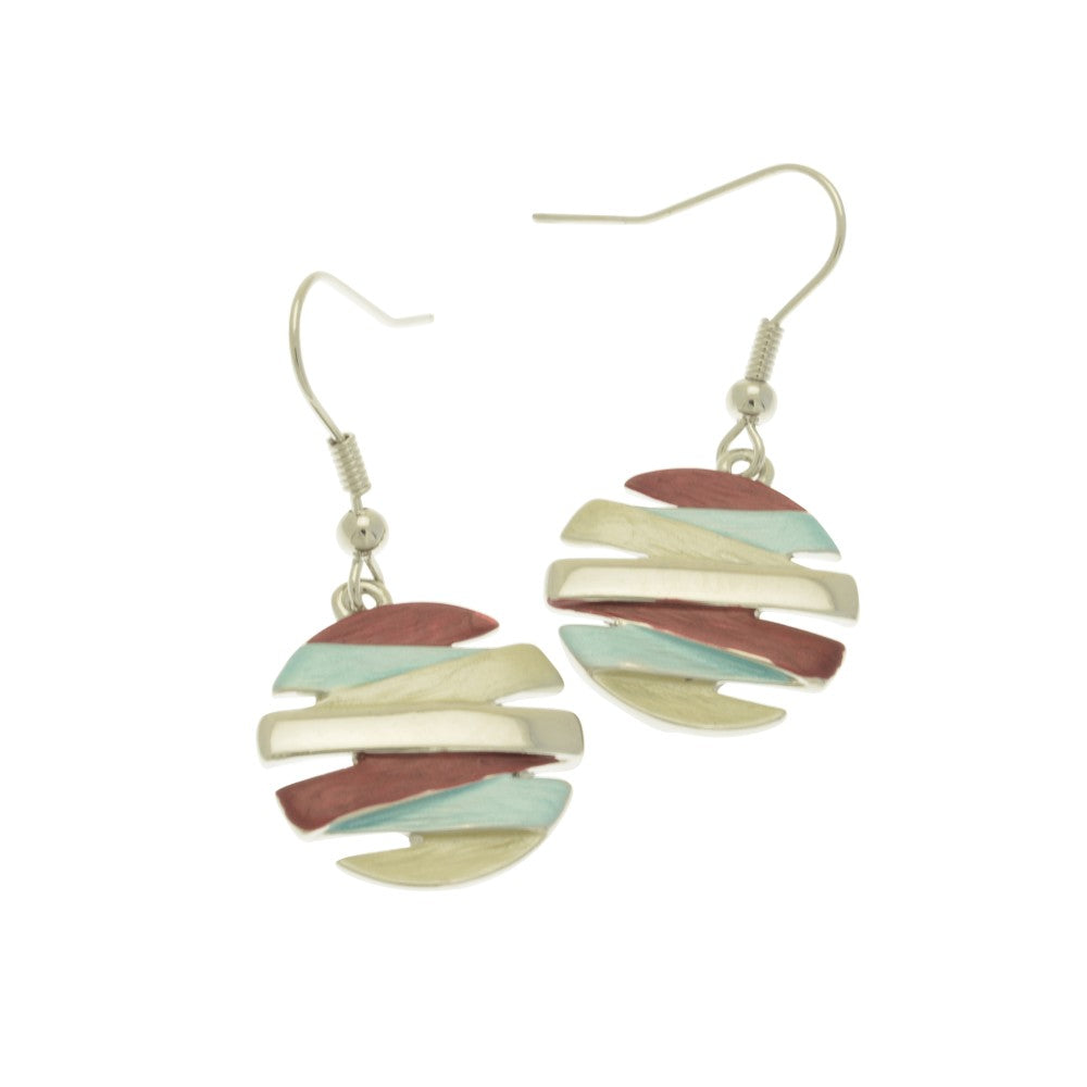 Miss Milly Purple & Aqua Disc Earrings