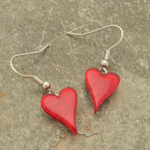 Load image into Gallery viewer, Miss Milly Red Resin Heart Earrings
