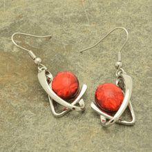 Load image into Gallery viewer, Miss Milly Red Swirl Earrings
