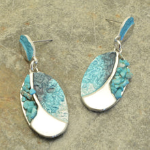 Load image into Gallery viewer, Miss Milly Turquoise Oval Stone Earrings
