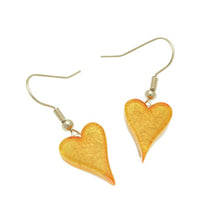Load image into Gallery viewer, Miss Milly Yellow Resin Heart Earrings
