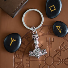 Load image into Gallery viewer, Viking Mjölnir Hammer Keyring
