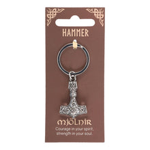 Load image into Gallery viewer, Viking Mjölnir Hammer Keyring
