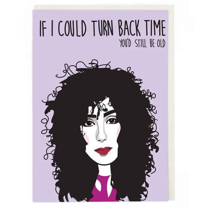 Modern Icons Turn Back Time Birthday Card