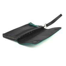 Load image into Gallery viewer, Nina Leather Purse &amp; Phone Case Teal &amp; Black
