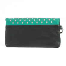 Load image into Gallery viewer, Nina Leather Purse &amp; Phone Case Teal &amp; Black

