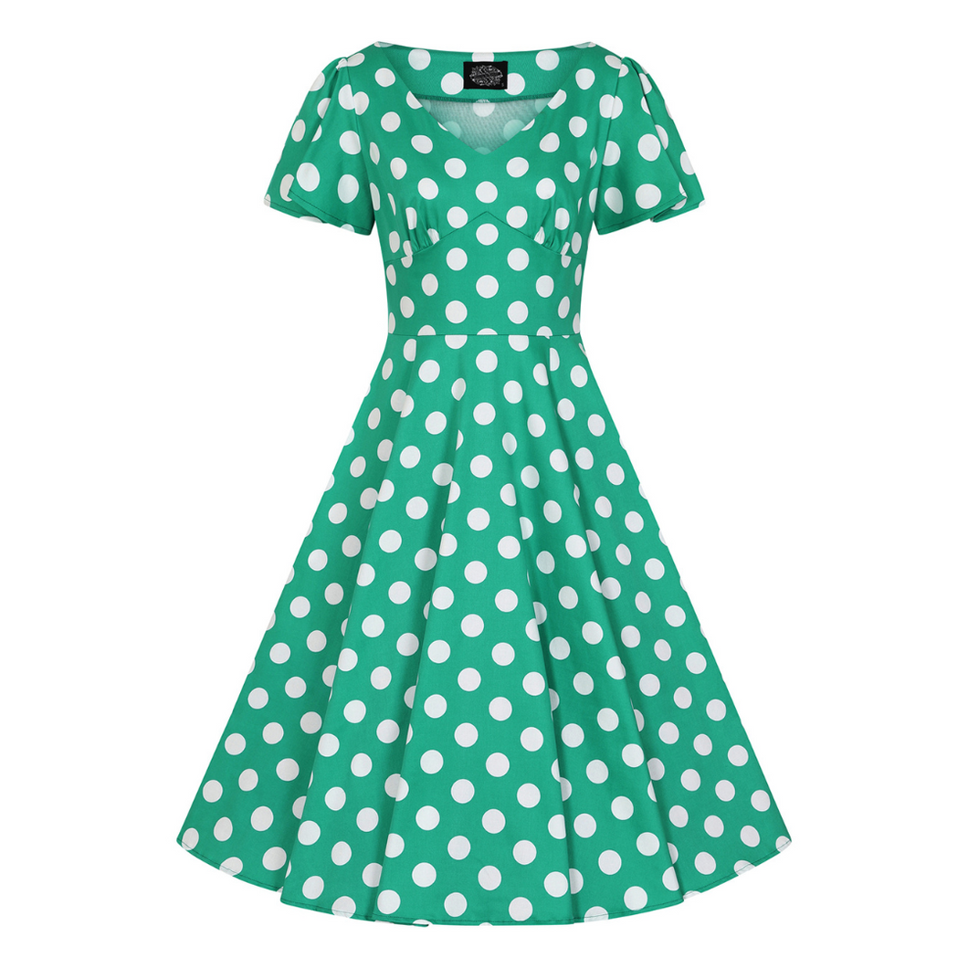 Nina Green Polka Dot Swing Dress