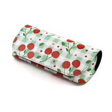 Load image into Gallery viewer, POM Cherry &amp; Gingham Recycled Leather Glasses Case
