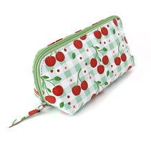 Load image into Gallery viewer, POM Cherry &amp; Gingham Recycled Leather Travel Pouch
