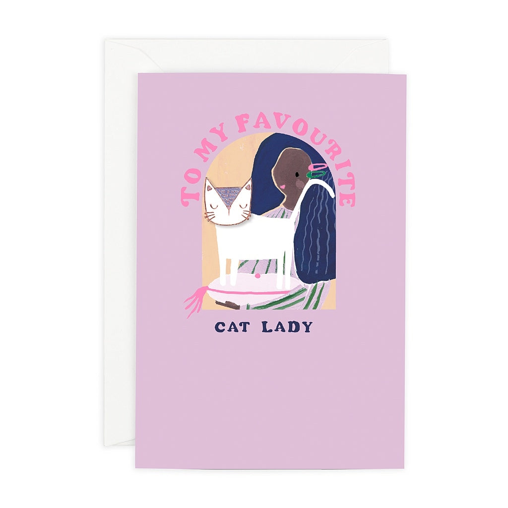 Palm Springs Favourite Cat Lady Badge Card