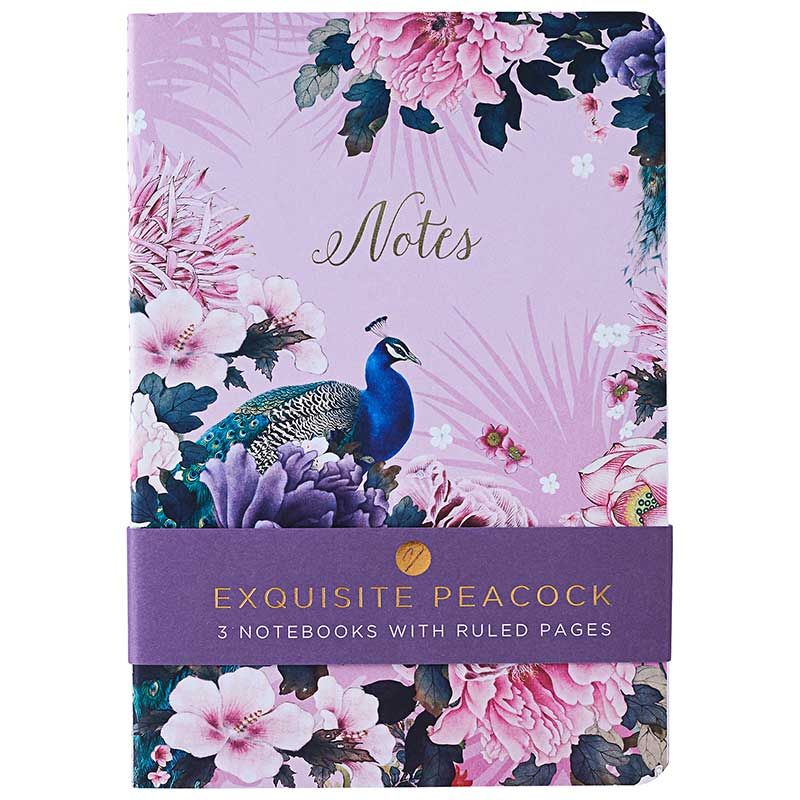 A5 Notebook Triple Pack Peacock
