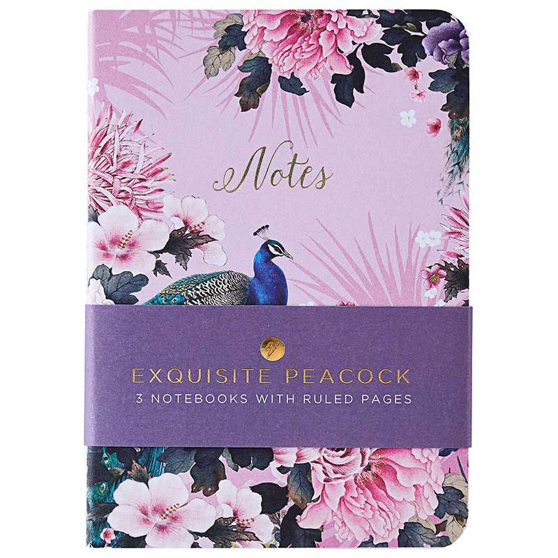 A6 Notebook Triple Pack Peacock