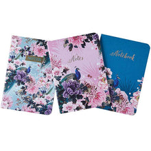 Load image into Gallery viewer, A6 Notebook Triple Pack Peacock
