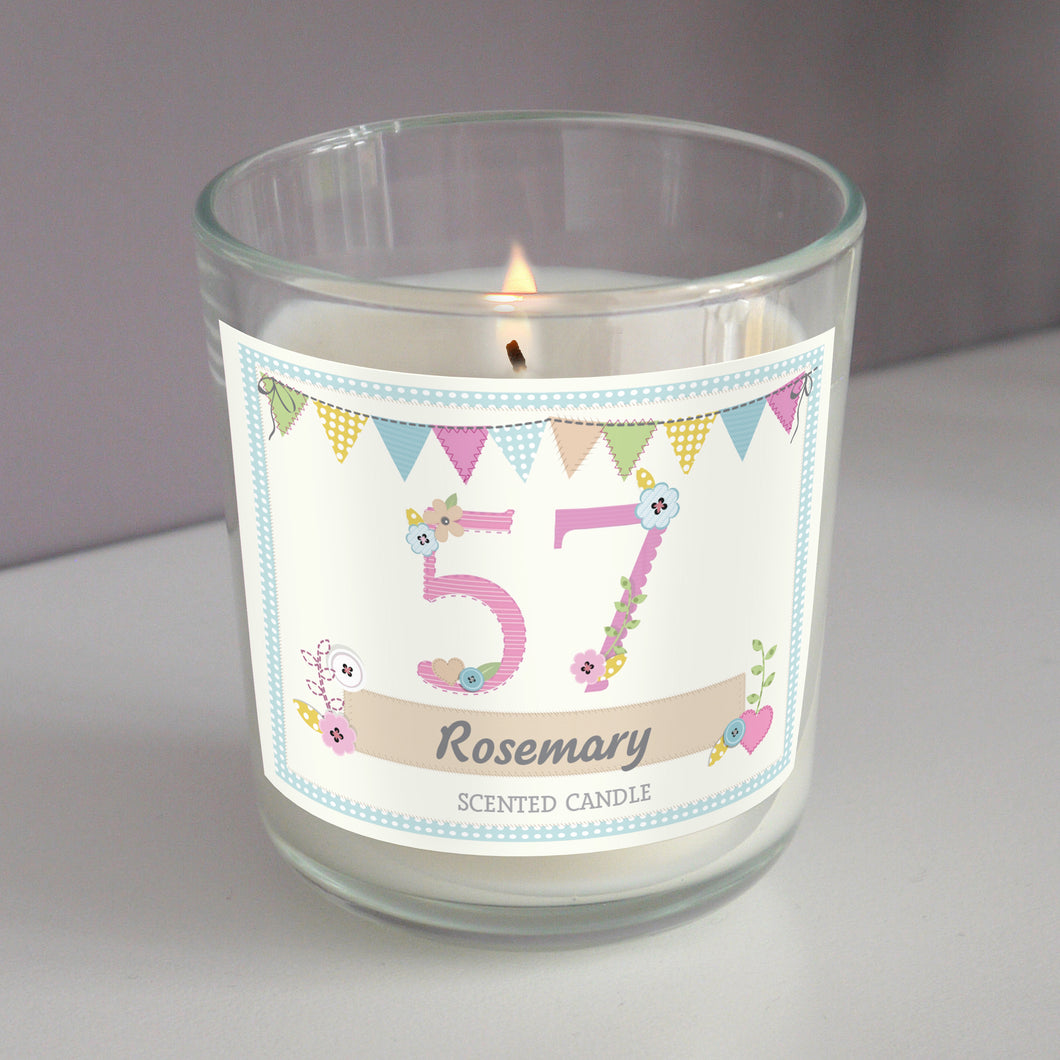 Personalised Age & Name Bunting Candle Jar