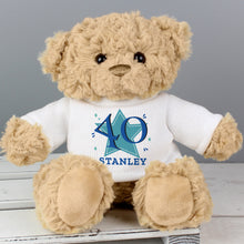 Load image into Gallery viewer, Personalised Age &amp; Name Teddy Blue

