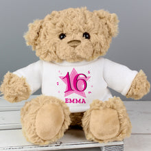 Load image into Gallery viewer, Personalised Age &amp; Name Teddy Pink
