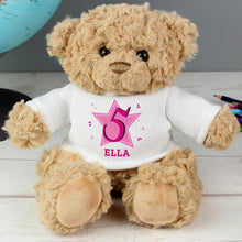 Load image into Gallery viewer, Personalised Age &amp; Name Teddy Pink
