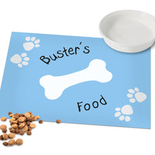 Load image into Gallery viewer, Personalised Blue Dog Bone Feeding Mat

