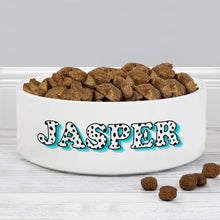 Load image into Gallery viewer, Personalised Blue Spot Medium Pet Bowl
