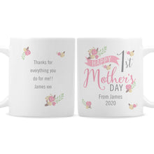 Load image into Gallery viewer, Personalised Floral 1st Mother&#39;s Day Ceramic Mug
