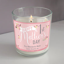 Load image into Gallery viewer, Personalised Floral 1st Mother&#39;s Day Scented Candle
