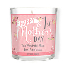 Load image into Gallery viewer, Personalised Floral 1st Mother&#39;s Day Scented Candle
