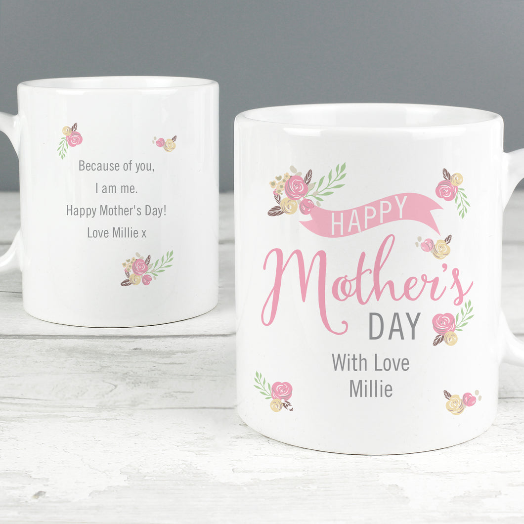 Personalised Floral Mother's Day Ceramic Mug