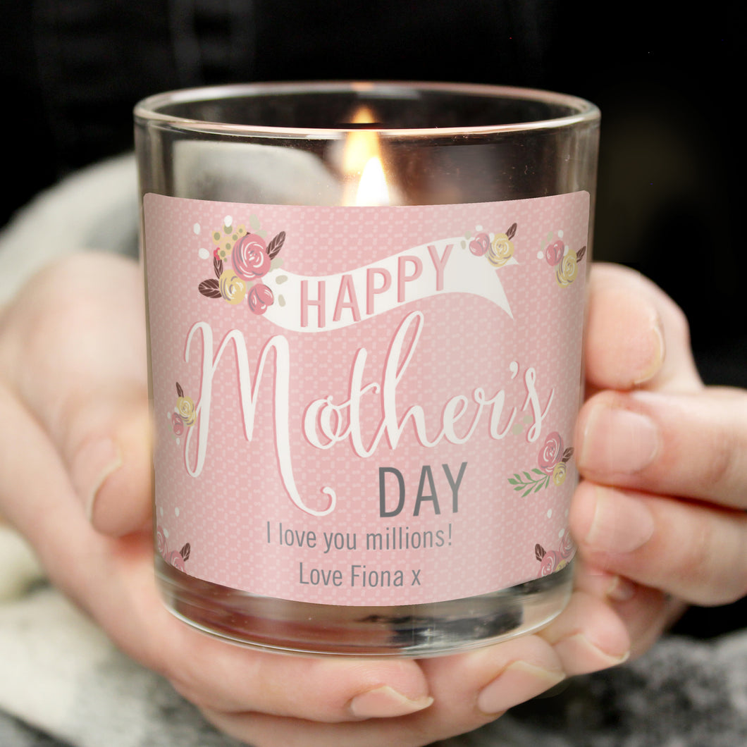 Personalised Floral Mother's Day Scented Candle