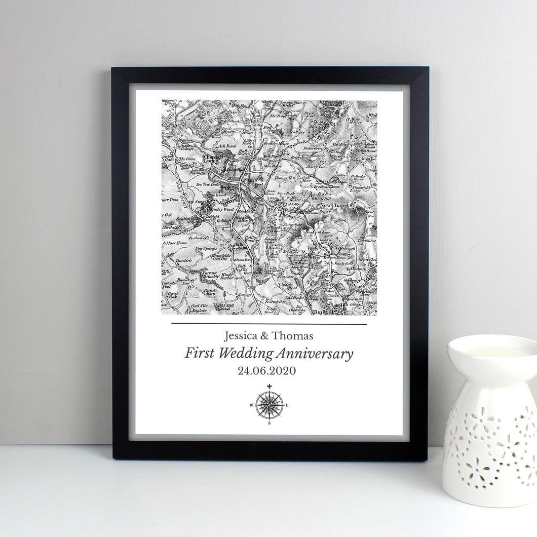 Personalised Framed Map Print 1805-1874