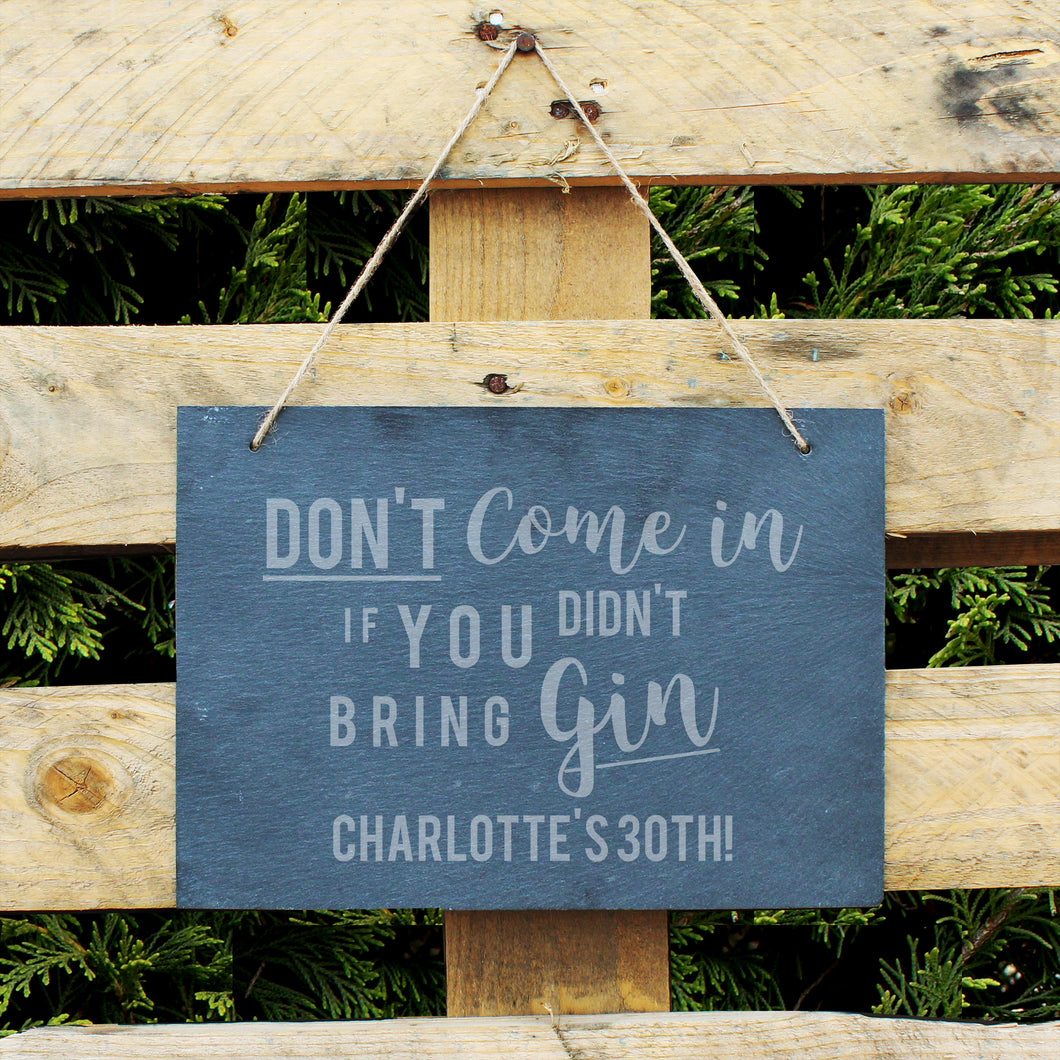 Personalised Gin Slate Sign