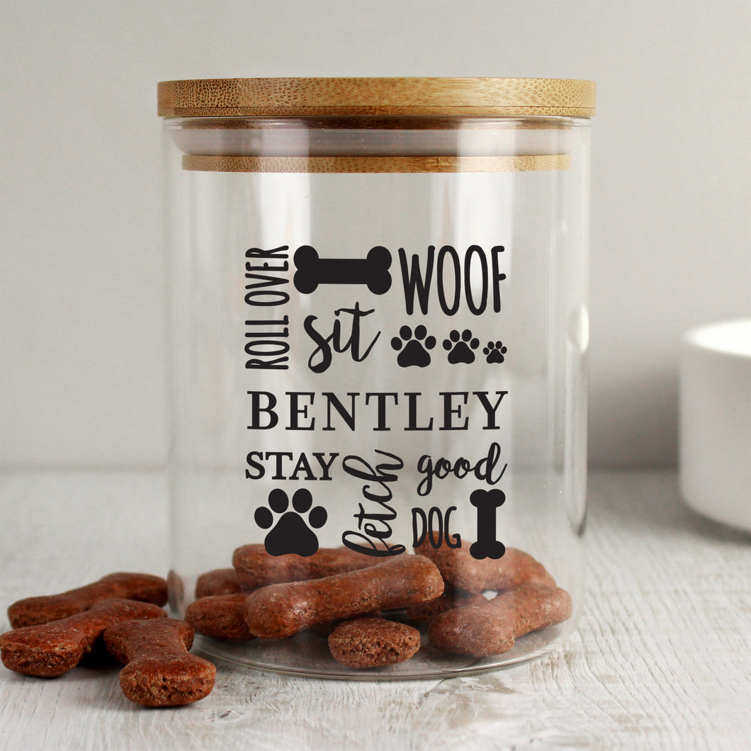 Personalised Glass Dog Treat Jar