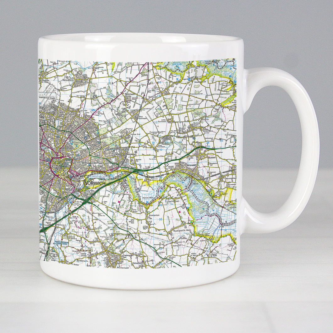 Personalised Map Mug Present Day