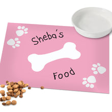 Load image into Gallery viewer, Personalised Pink Dog Bone Feeding Mat
