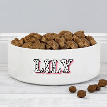 Load image into Gallery viewer, Personalised Pink Spot Medium Pet Bowl
