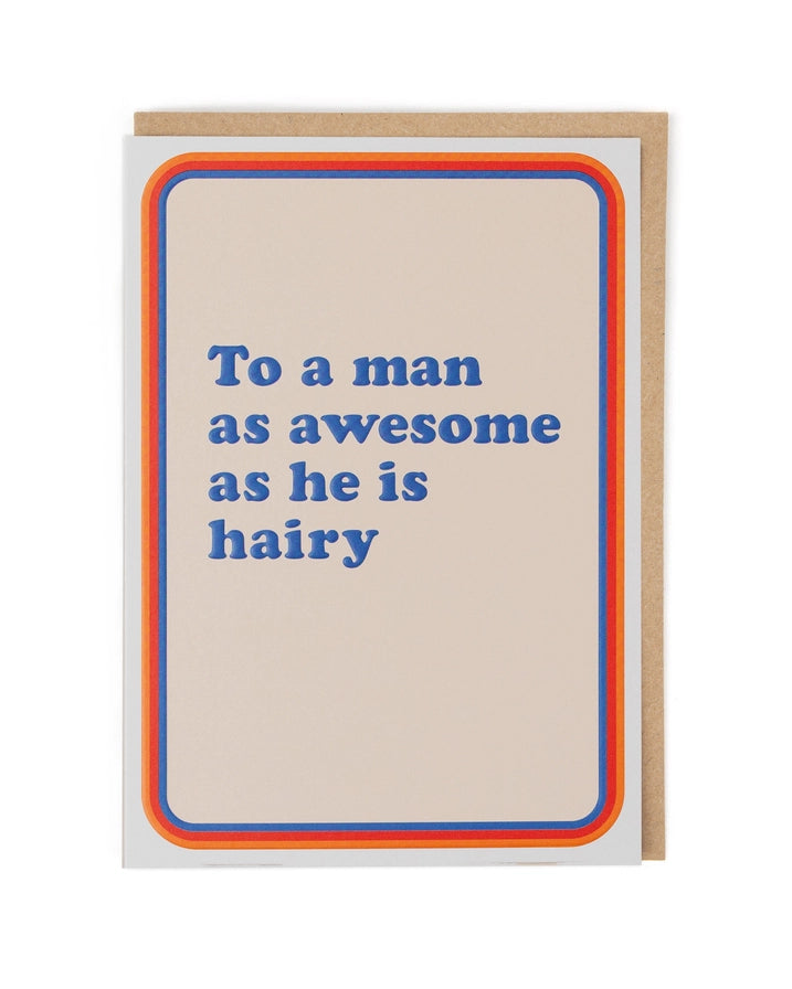 Pina Colada Awesome Hairy Man Card