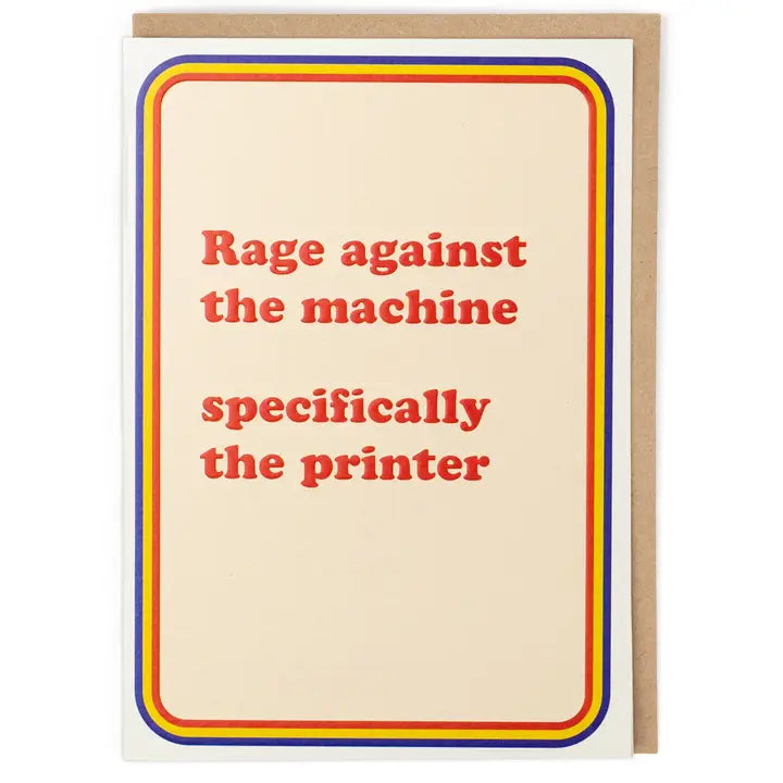 Pina Colada Rage Against The Printer Card