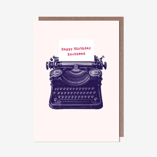 Pinata Knobhead Typewriter Birthday Card