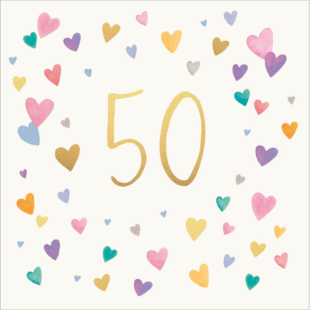 Pink Hearts 50 Card
