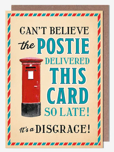 Pinot Grigio Postie Delivered Late Card