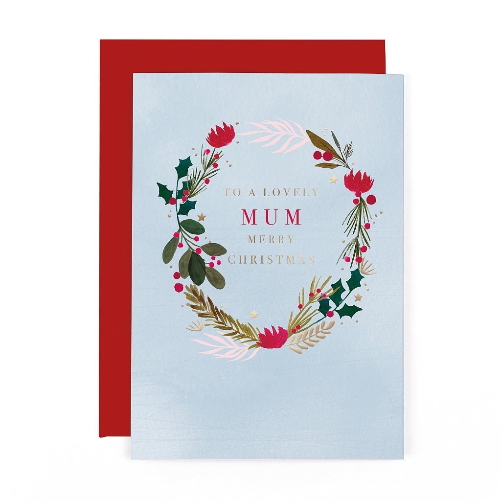 Pixie Christmas Mum Wreath Card