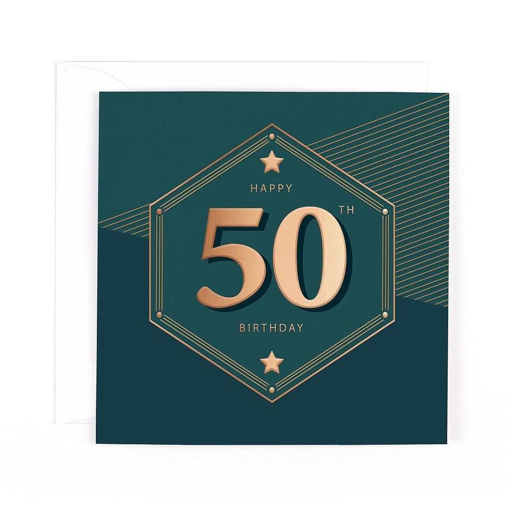 Pocket Square 50th Birthday Card