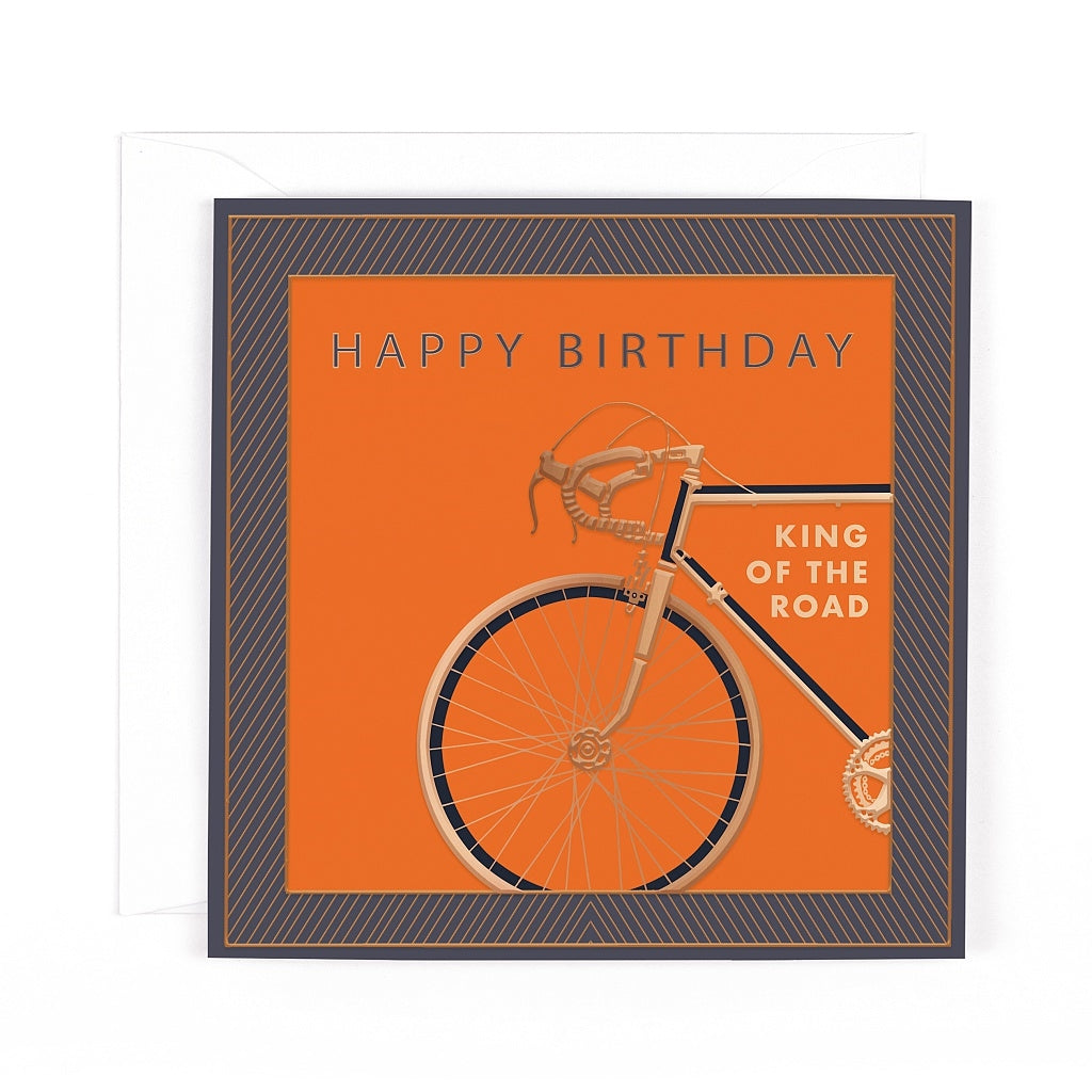 Pocket Square Birthday King Of The Road Cyclist Card