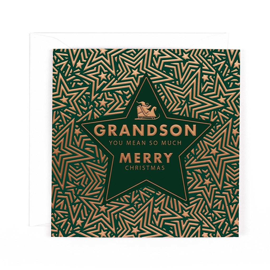 Pocket Square Christmas Grandson Card