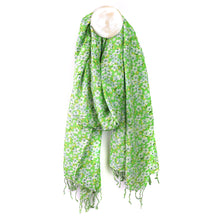 Load image into Gallery viewer, POM Lime Floral Scarf
