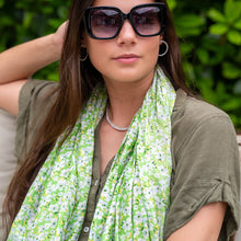 Load image into Gallery viewer, POM Lime Floral Scarf
