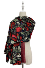 Load image into Gallery viewer, Poppy &amp; Berry Scarf Black
